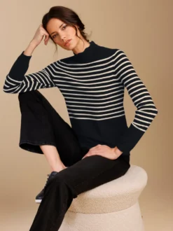 Feinstrickpullover mit Wellenkante