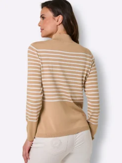 Feinstrickpullover mit Wellenkante