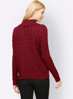 Feinstrickpullover mit Zopfmuster