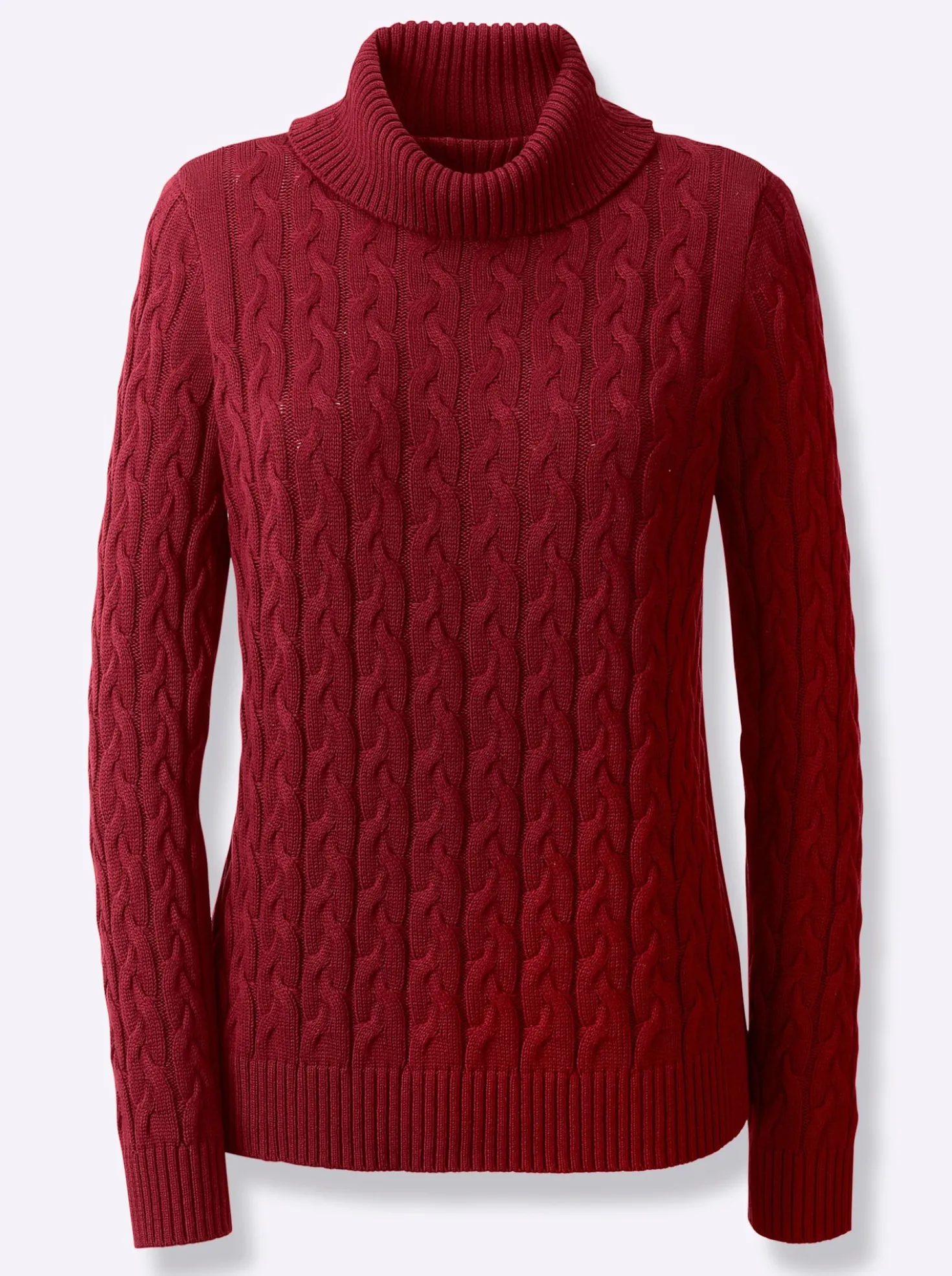 Feinstrickpullover mit Zopfmuster