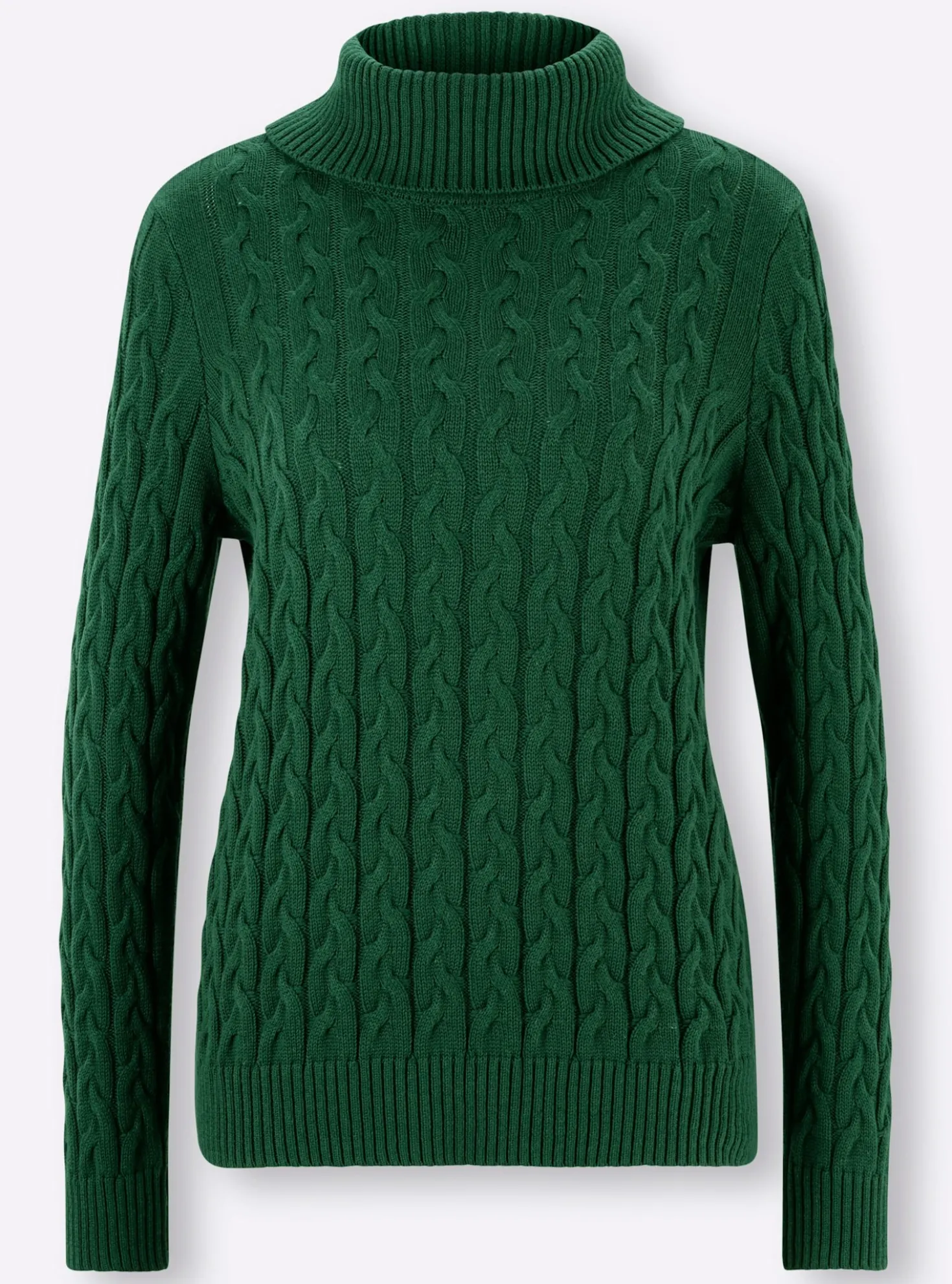 Feinstrickpullover mit Zopfmuster