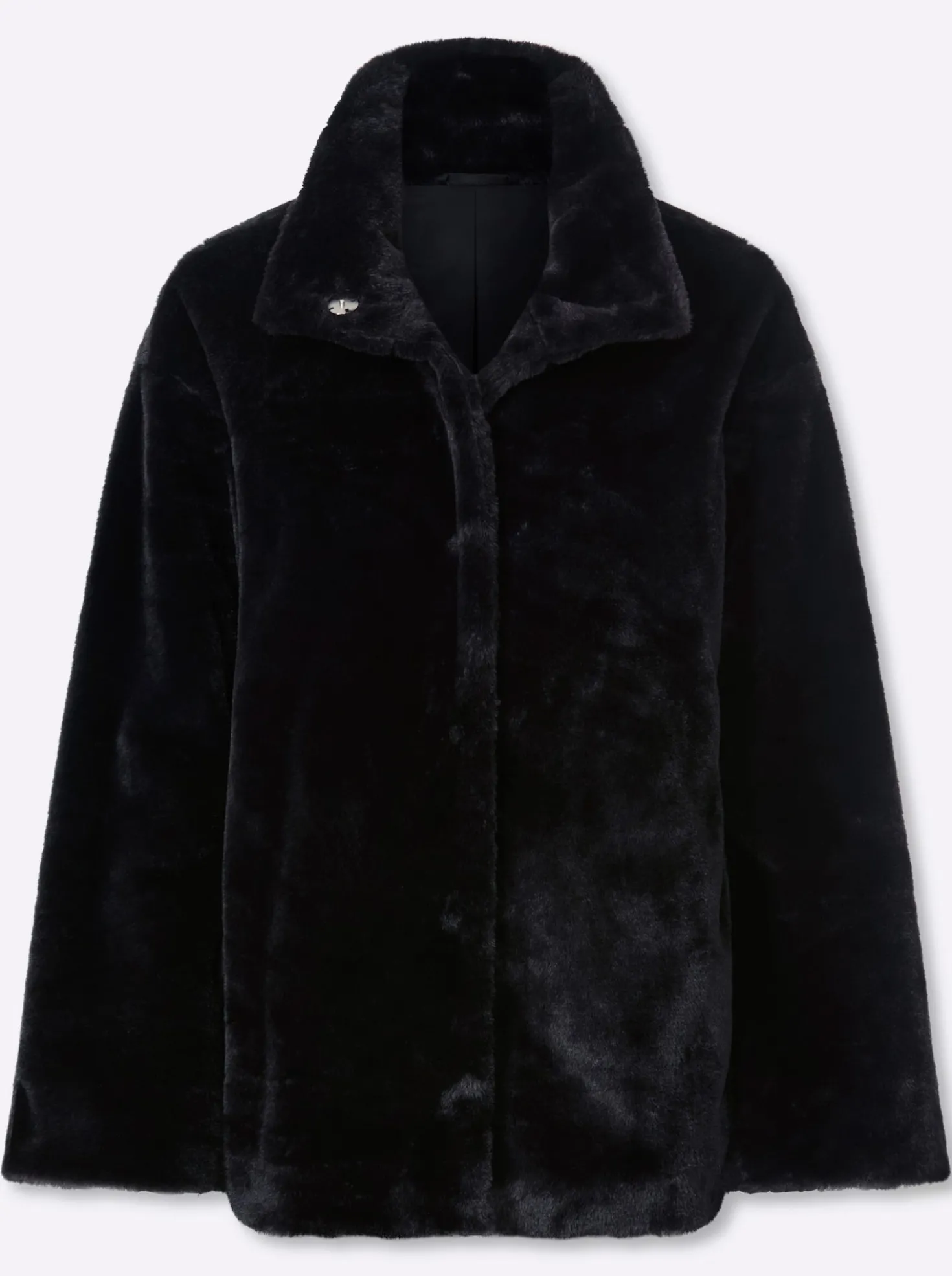 Fellimitatjacke mit Stehkragen