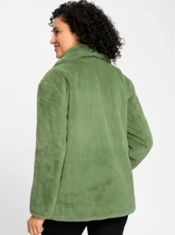 Fellimitatjacke mit Umlegekragen