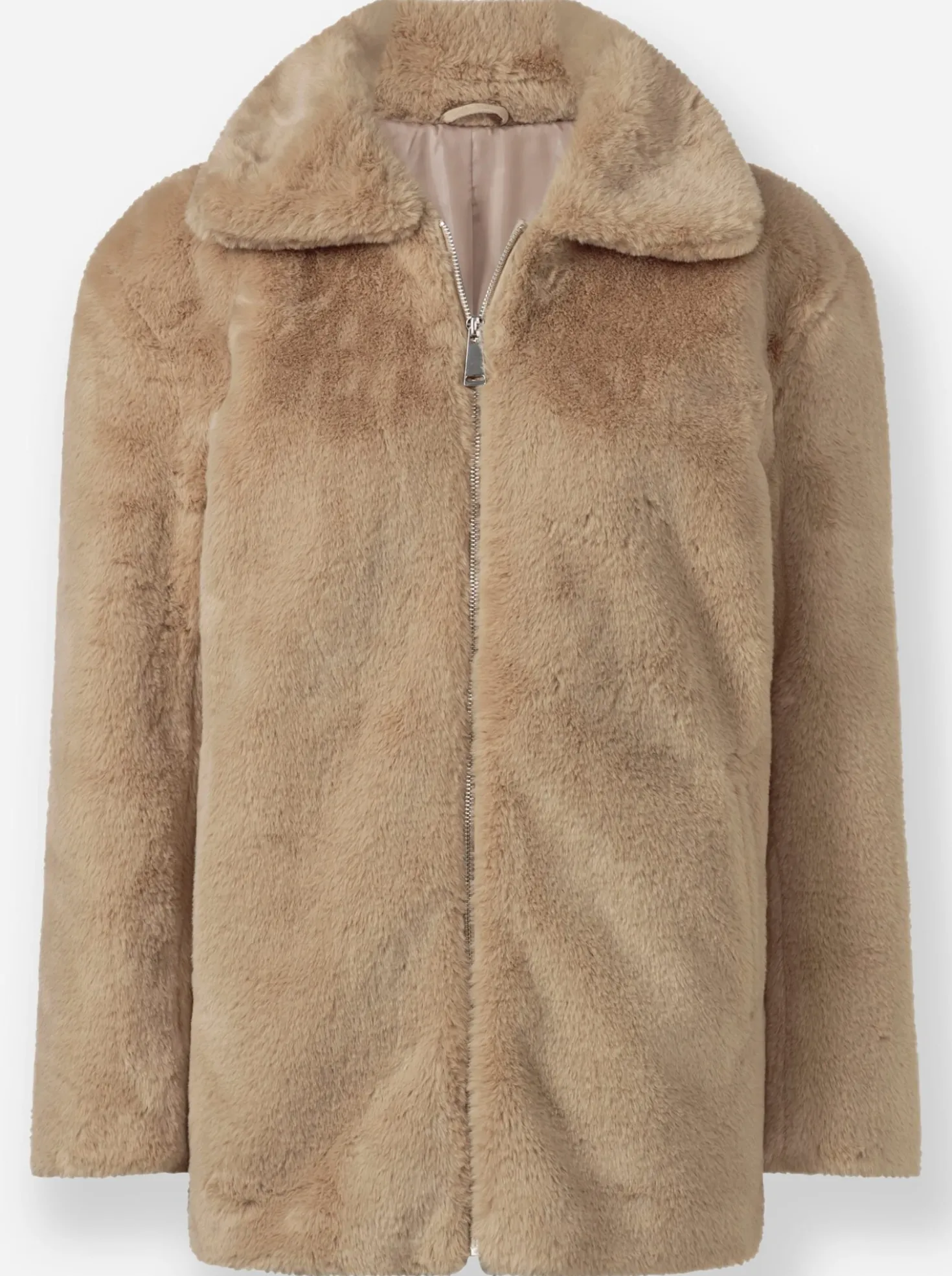 Fellimitatjacke mit Umlegekragen