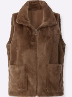 Fellimitatweste mit Futter