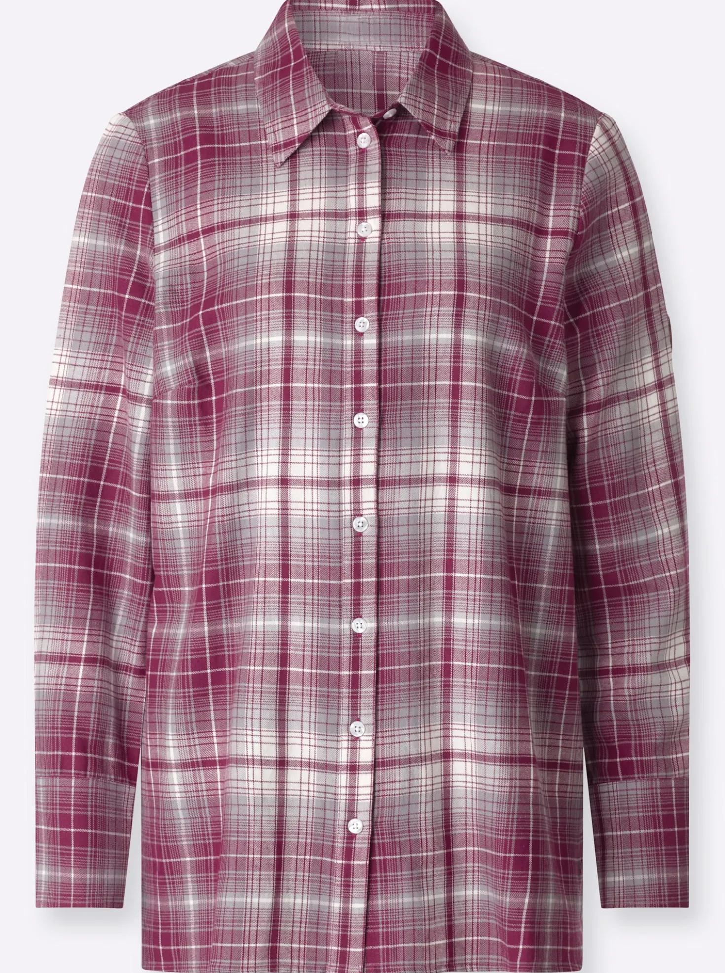 Flanellbluse mit Seitenschlitzen