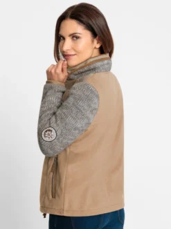 Fleecejacke im Mix aus Fleece und Strick