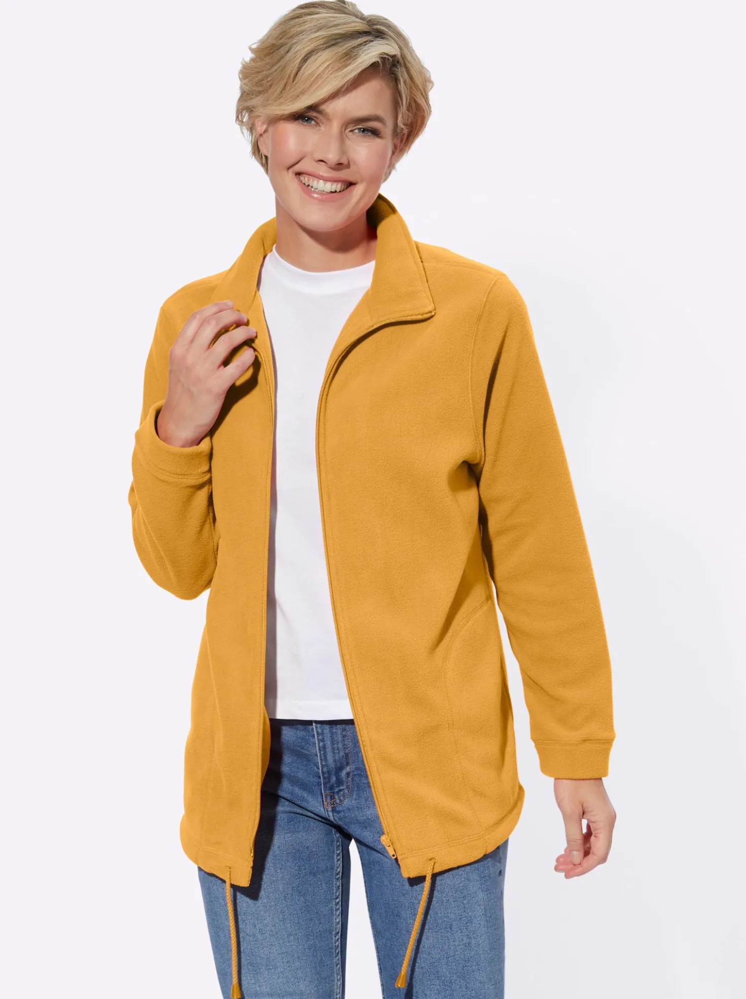 Fleecejacke Kordeldurchzug am Saum