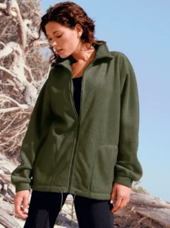 Fleecejacke Kordeldurchzug am Saum