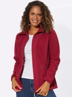 Fleecejacke mit gesteppten Web-Einsätzen