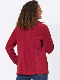 Fleecejacke mit gesteppten Web-Einsätzen