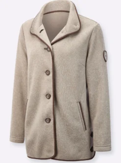 Fleecejacke mit hohen Seitenschlitzen
