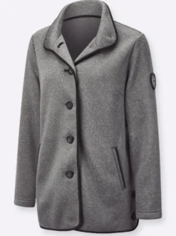 Fleecejacke mit hohen Seitenschlitzen