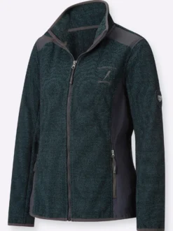 Fleecejacke mit Kontrast-Einsätzen