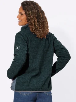 Fleecejacke mit Kontrast-Einsätzen
