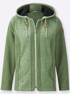 Fleecejacke mit melierten Einsätzen