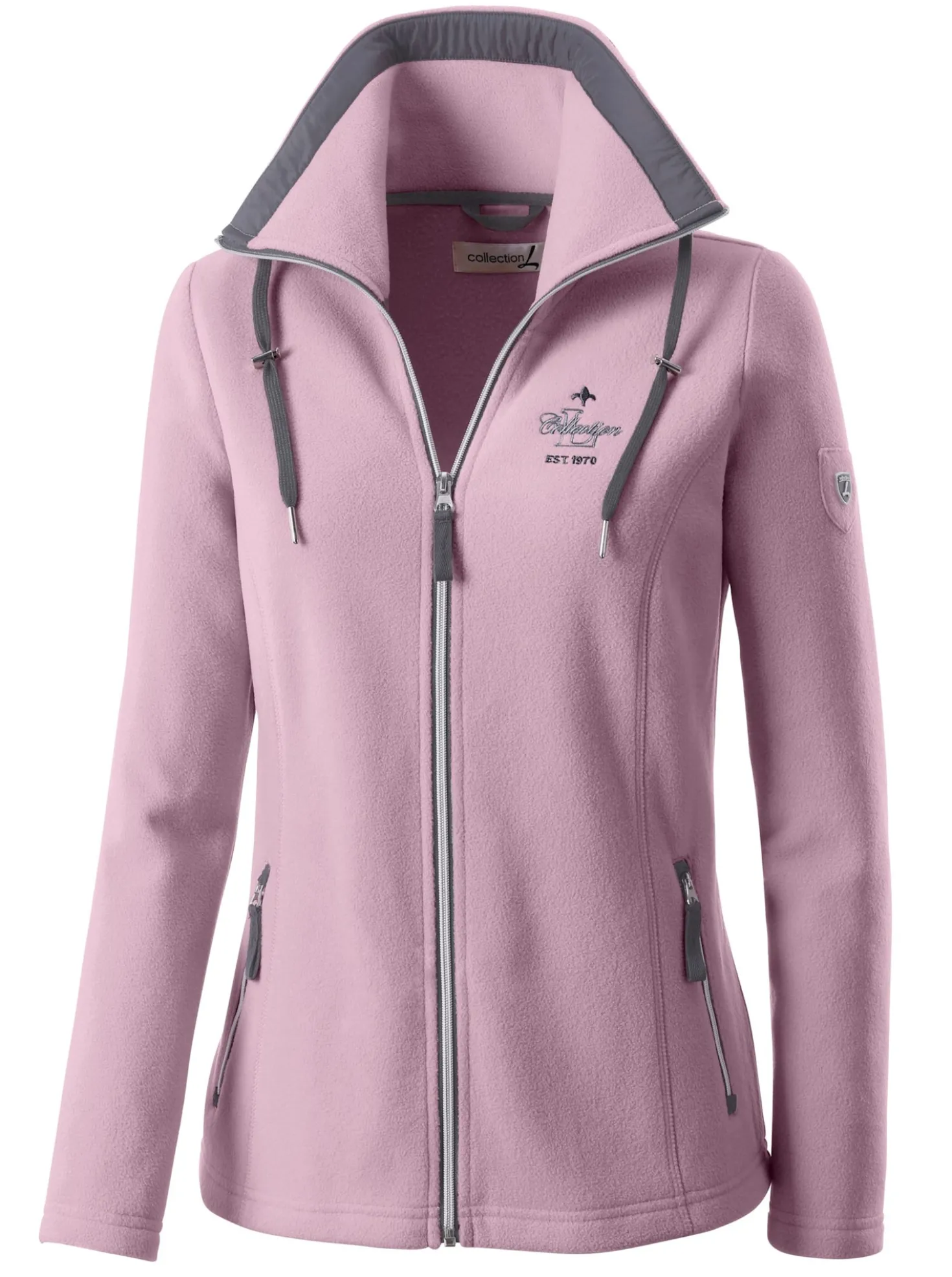 Fleecejacke mit schrägen Reißverschluss-Taschen