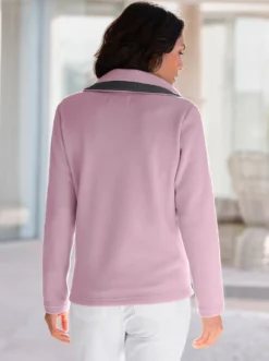 Fleecejacke mit schrägen Reißverschluss-Taschen