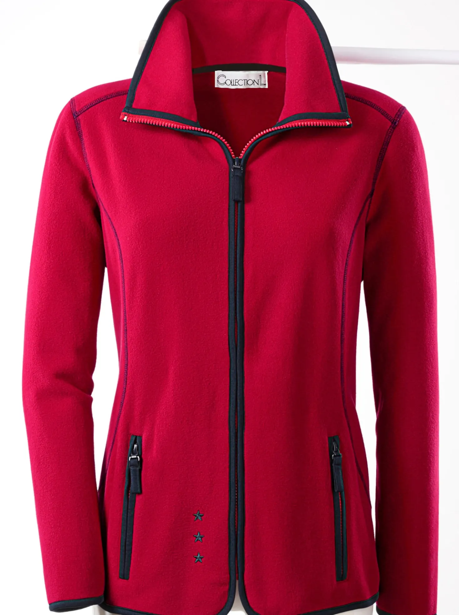 Fleecejacke mit Sternchen-Stickerei