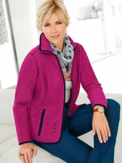 Fleecejacke mit Sternchen-Stickerei