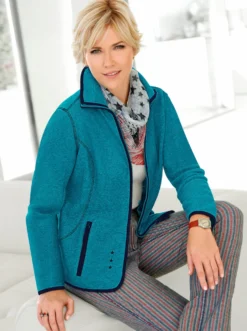 Fleecejacke mit Sternchen-Stickerei