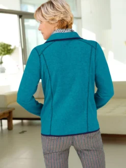 Fleecejacke mit Sternchen-Stickerei