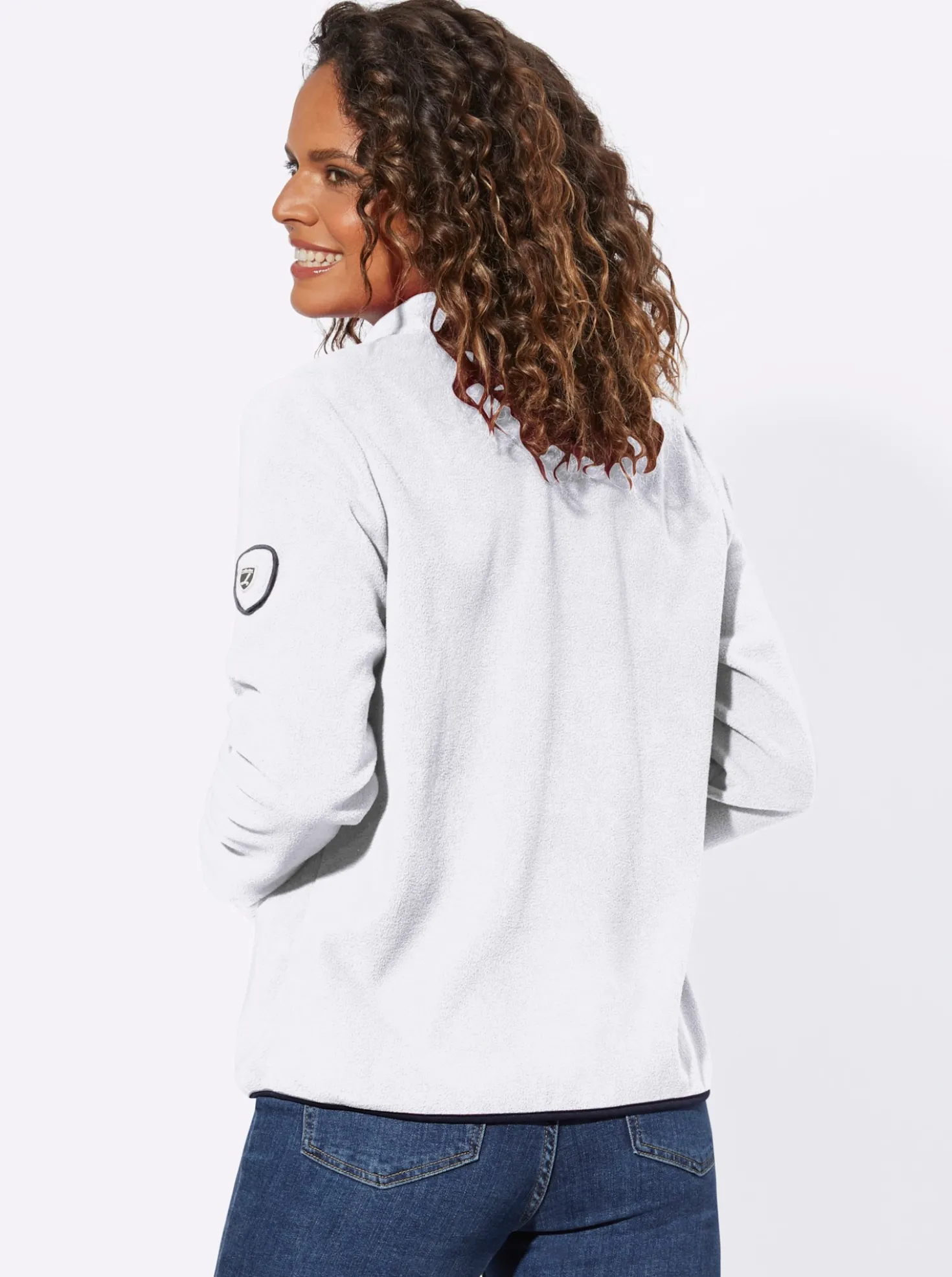 Fleecejacke mit Stickerei