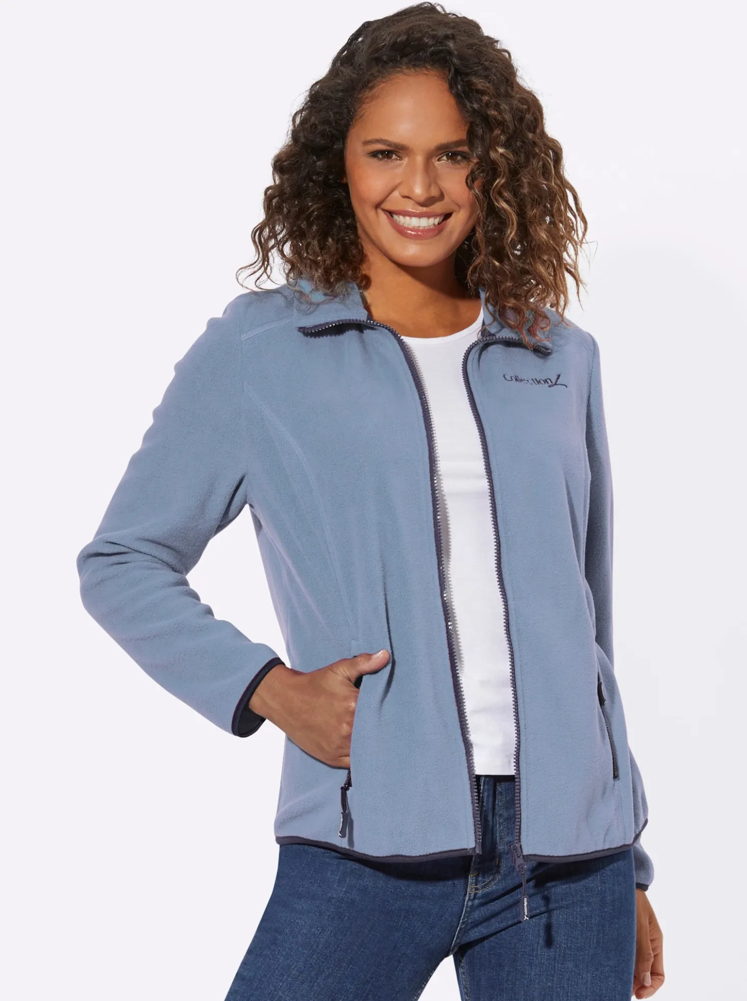 Fleecejacke mit Stickerei