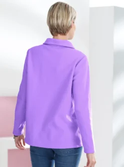Fleeceshirt mit Troyerkragen