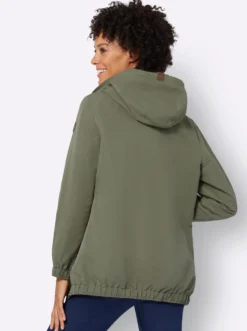 Freizeitjacke mit Lederimitat-Paspeln