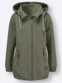 Freizeitjacke mit Lederimitat-Paspeln