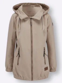 Freizeitjacke mit Lederimitat-Paspeln