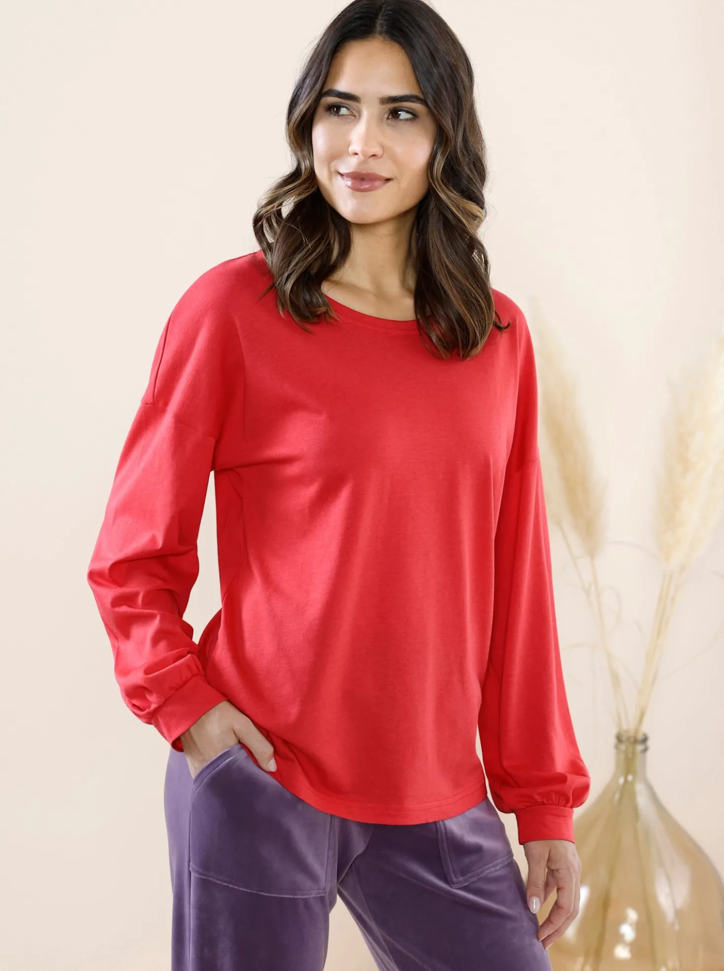 Freizeitshirt mit weiten Ärmeln