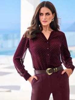 Georgettebluse mit abnehmbarer Schluppe