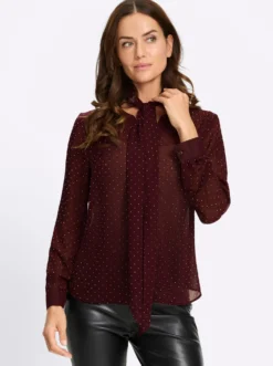 Georgettebluse mit abnehmbarer Schluppe