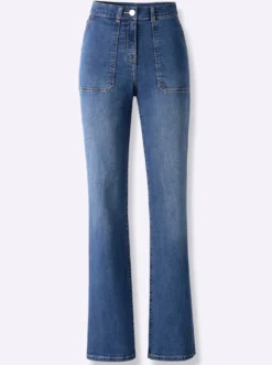 Gerade Jeans mit aufgesetzten Taschen