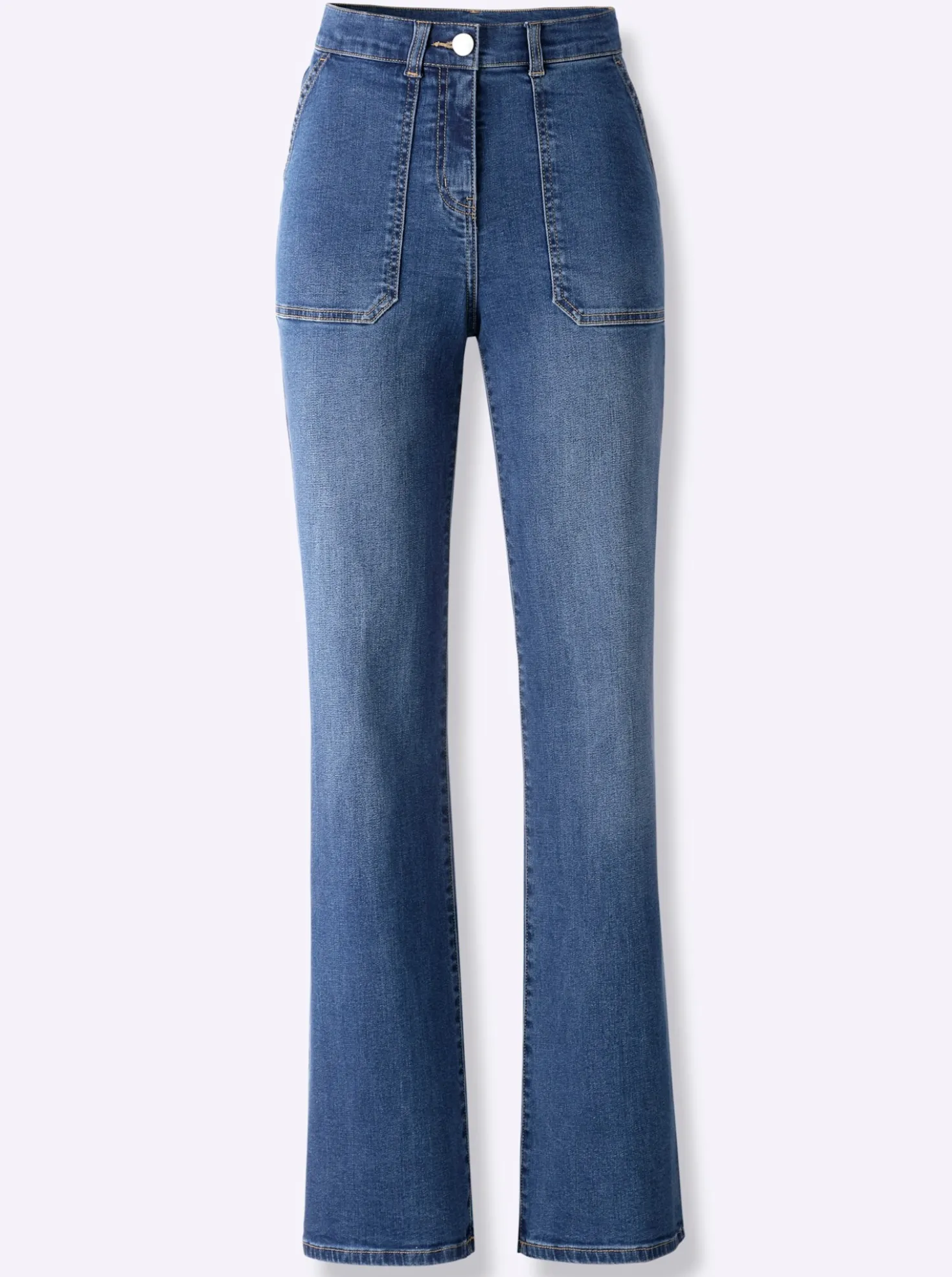Gerade Jeans mit aufgesetzten Taschen