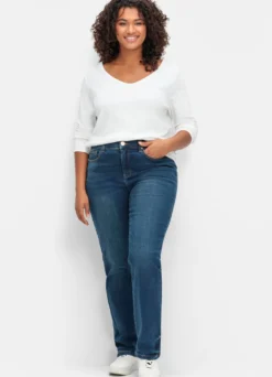 Gerade Jeans mit Bodyforming-Effekt