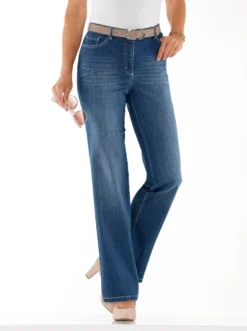 Gerade Jeans mit Stickerei