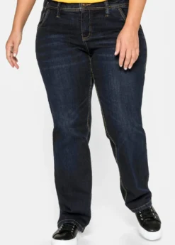Gerade Jeans mit Used-Effekten