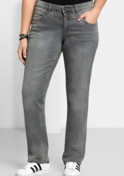 Gerade Jeans mit Used-Effekten
