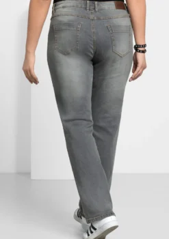 Gerade Jeans mit Used-Effekten