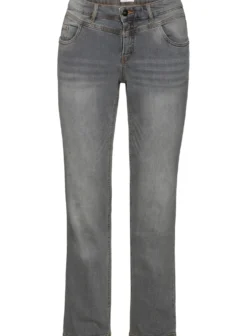 Gerade Jeans mit Used-Effekten