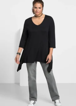 Gerade Jeans mit Used-Effekten
