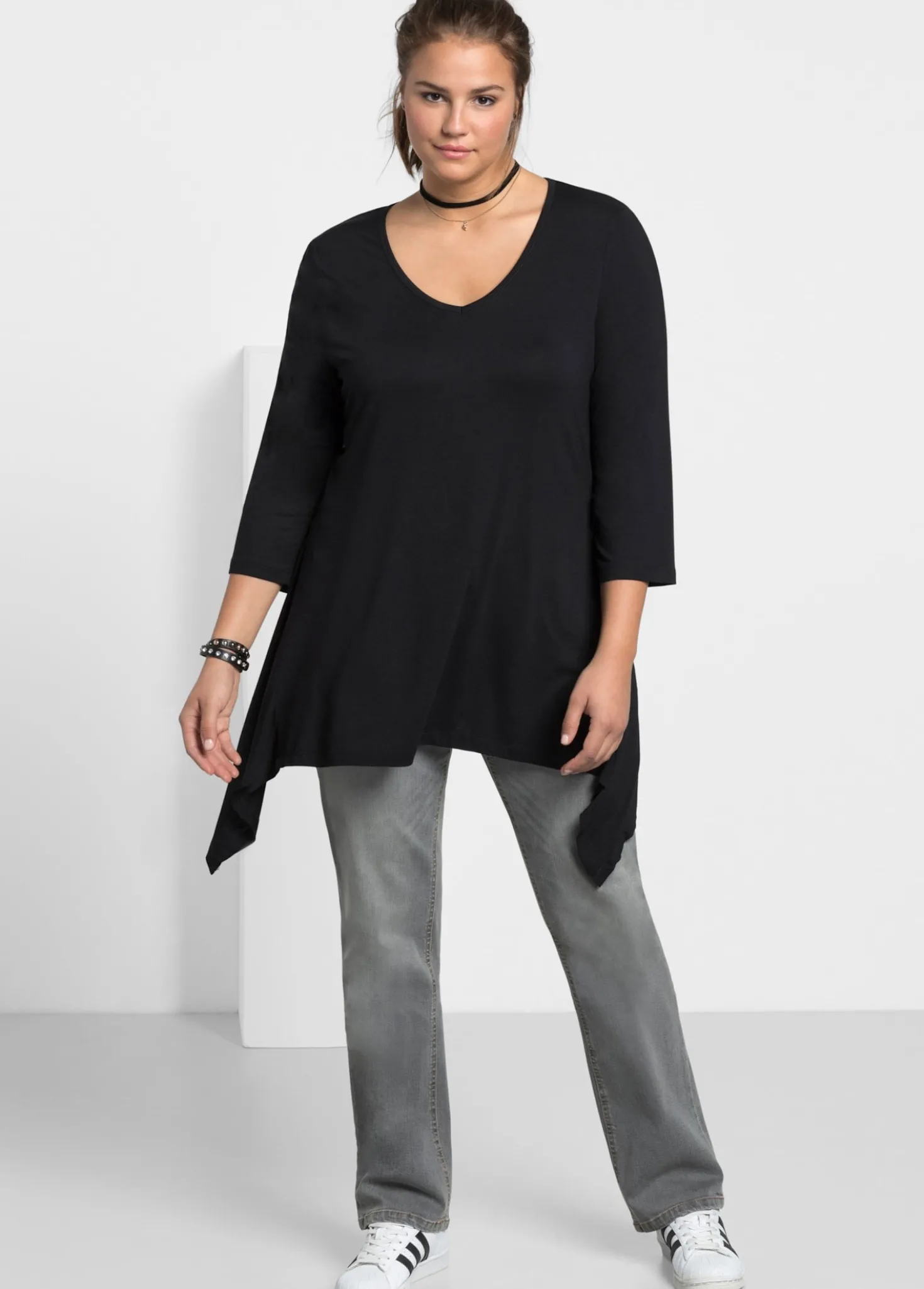 Gerade Jeans mit Used-Effekten