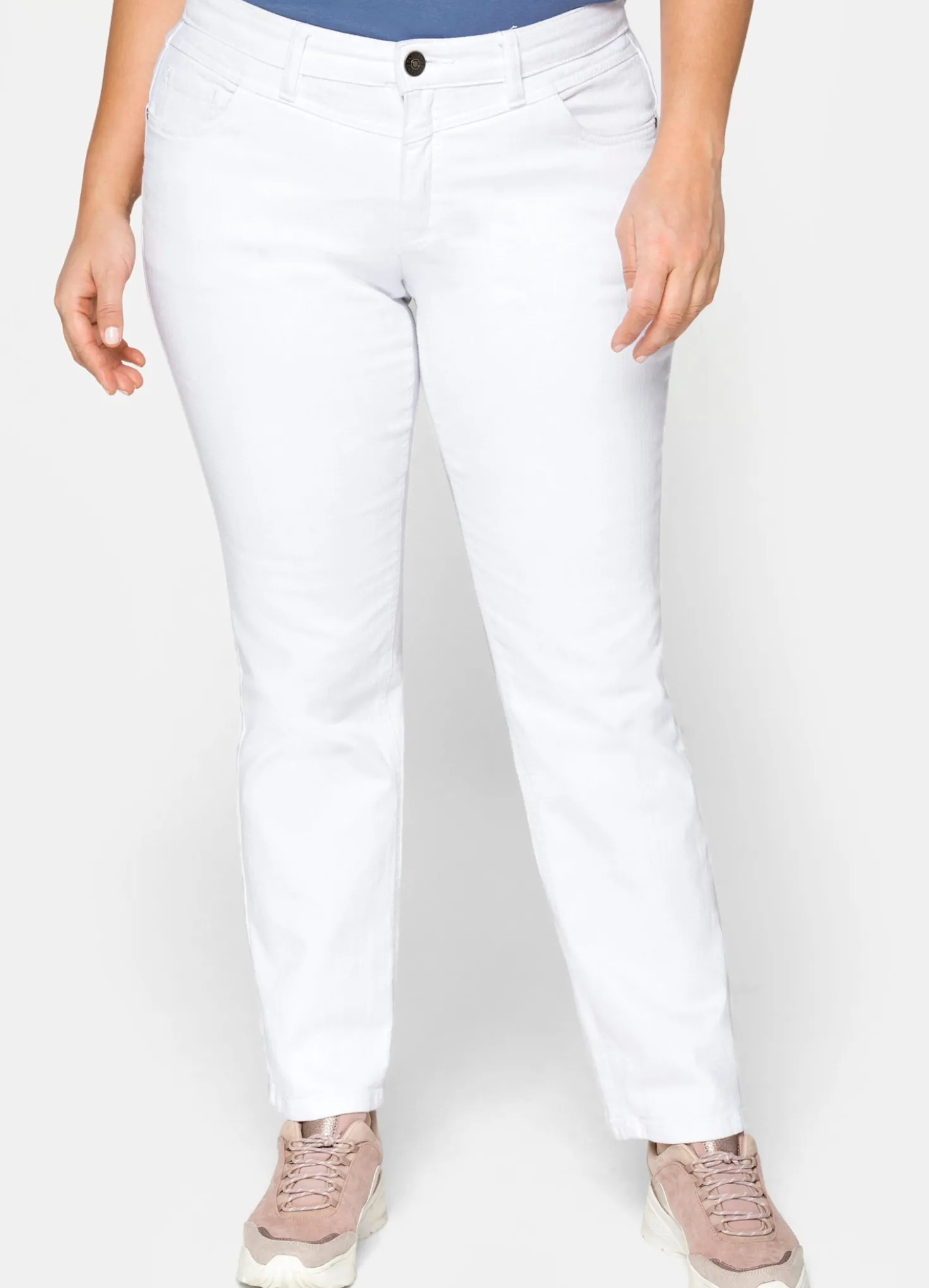 Gerade Jeans mit Used-Effekten