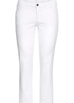 Gerade Jeans mit Used-Effekten