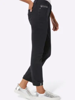 Gerade Jeans mit Ziersteinchen