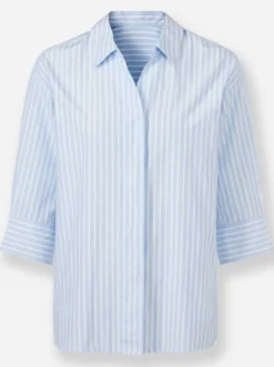Gestreifte Bluse hinten mit Kellerfalte