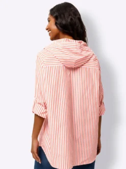 Gestreifte Bluse mit Kapuze